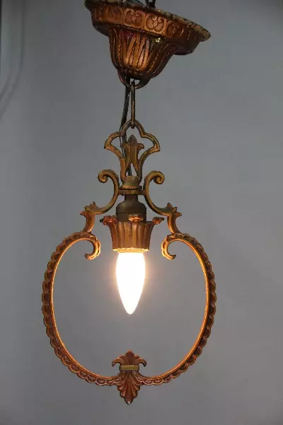A light fixture hanging from the ceiling.