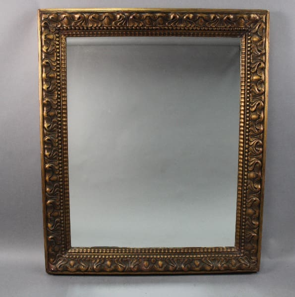 Sentence with product name: 14108. Large Scale Mirror Early 20th Century With New Mirror Surface, displayed against a solid gray background.