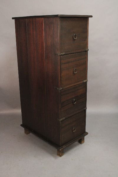 Sentence with Product Name: 15063. A tall wooden filing cabinet with six drawers, standing against a plain background.