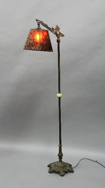 Antique floor lamp with a shade