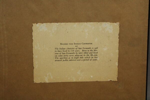 Historic text about Rojero the Indian Chorister.