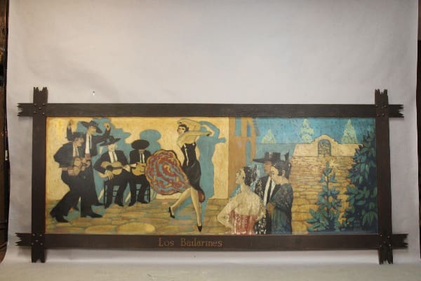 Colorful mural depicting dancers and musicians.