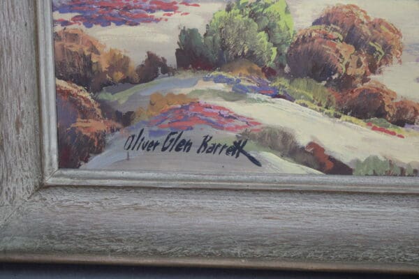 Signature of artist Oliver Glen Barrett.