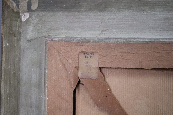 Barker Bros. label on cardboard box.
