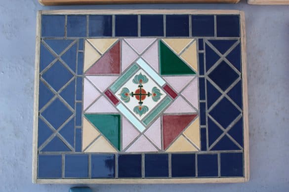 Colorful geometric tile design.
