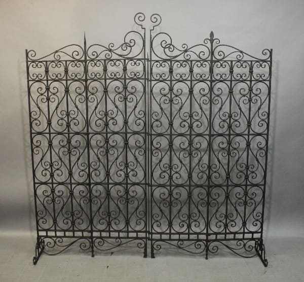 Ornate wrought iron decorative fence panel.