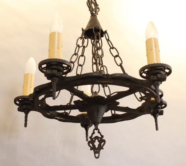 39835. Spanish Revival 1920's Chandelier With Simple Lines - Image 2