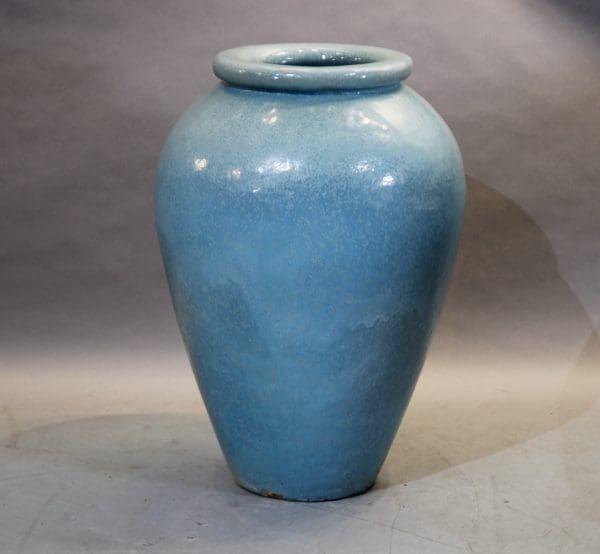 Monumental 1920's Turquoise  Gladding McBean Oil Jar - Image 2