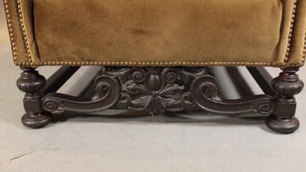 17766. Spanish Revival 1920's Small Club Chair With New Upholstery - Image 4