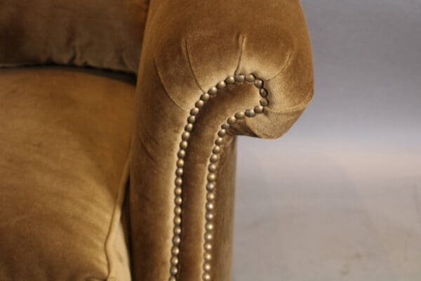 17766. Spanish Revival 1920's Small Club Chair With New Upholstery - Image 5