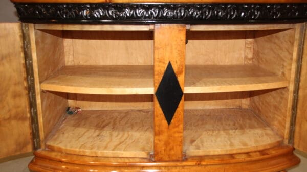 17774. Deco Side Cabinet With Burl Wood - Image 3