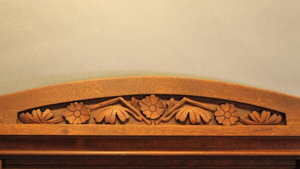 17763. 19th Century Carved Wood Mirror - Image 3