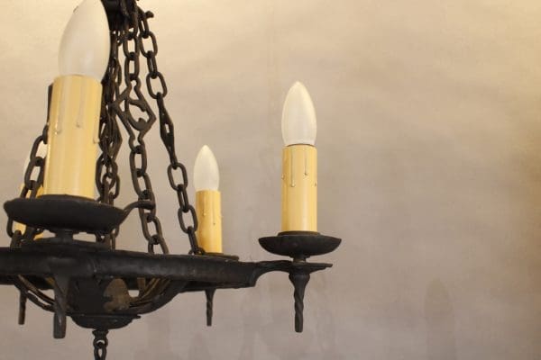 39835. Spanish Revival 1920's Chandelier With Simple Lines - Image 4