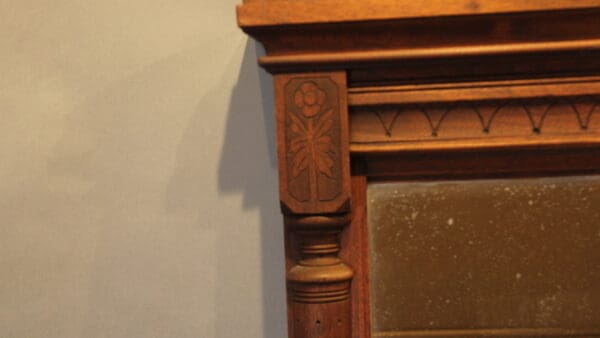 17763. 19th Century Carved Wood Mirror - Image 4