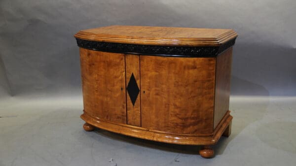 17774. Deco Side Cabinet With Burl Wood