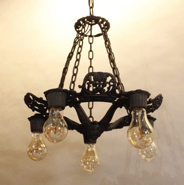 39852. Spanish Revival 1920's Down Light Chandelier