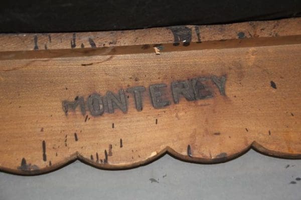 39882. Signed Monterey Sofa With Metal Straps And Leather Upholstery - Image 5