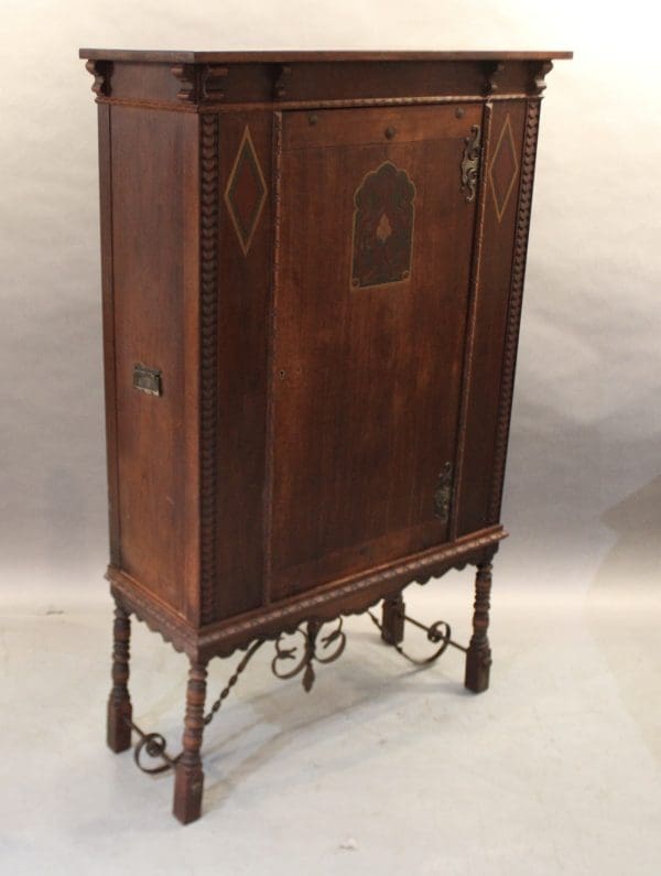 39870. Hard To Find Spanish Revival Small Armoire With Original Paint