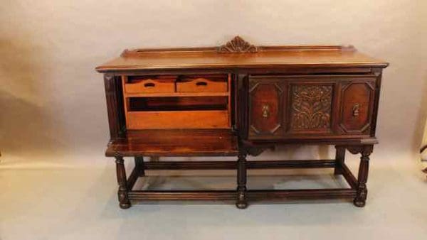 39858. Spanish Revival Walnut  Sideboard With Floral Motif - Image 4