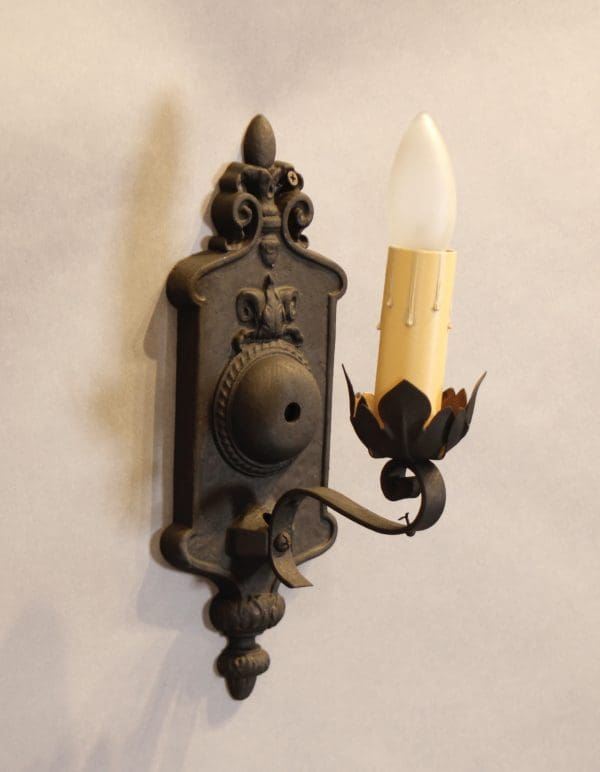 39829. Pair Of 1920's Spanish Revival Single Sconce - Image 3