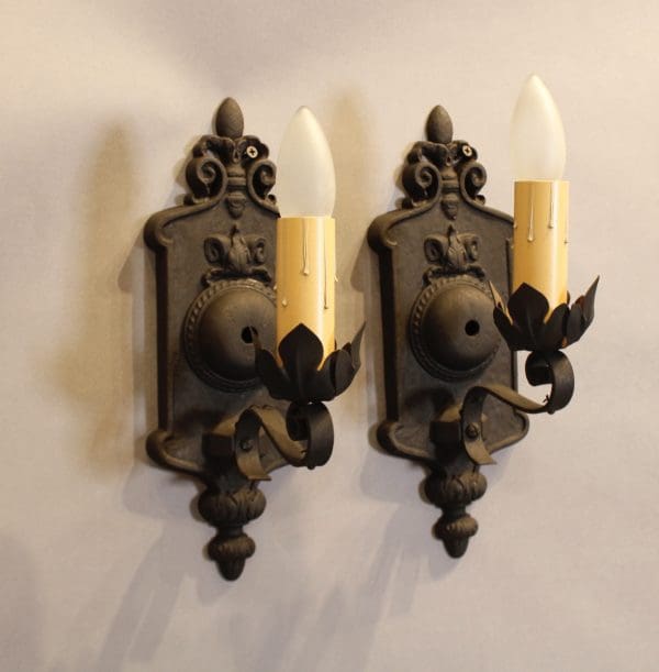 39829. Pair Of 1920's Spanish Revival Single Sconce