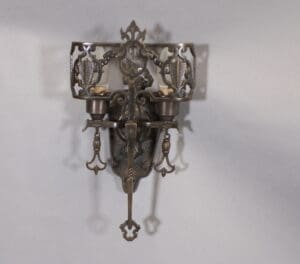 45042. 1 of 5 Double Sconces Circa 1920's With Shield Motif