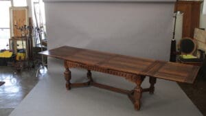 46257. Large Scale Walnut Dining Room Table Circa 1920's By Kittinger