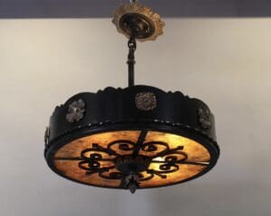 47193. 1920's Spanish Revival Mica Chandelier