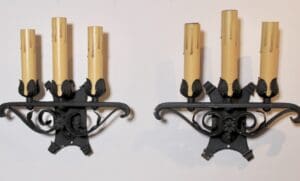 46840. Pair of Triple 1920's Sconces