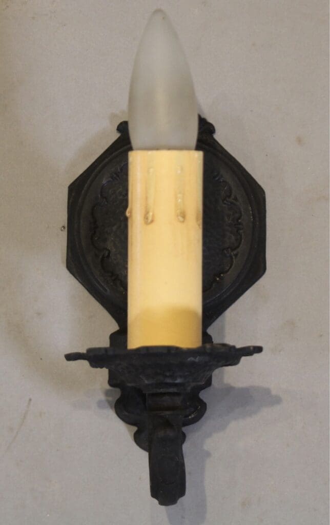 Vintage wall sconce with faux candle bulb