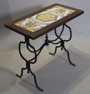 46631. Spanish Revival 1920's Iron Base Tile Table