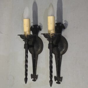 47715. Pair of 1920's Single Sconces Classic Lines