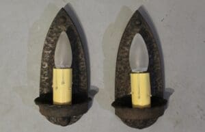 47711. Pair Of Hammered 1920's Sconces