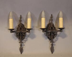 Pair Of 1920's Classic Spanish Revival  Double Sconces