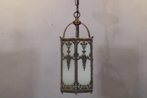 1 of 2 Pendant with Flower Garland With Art Glass