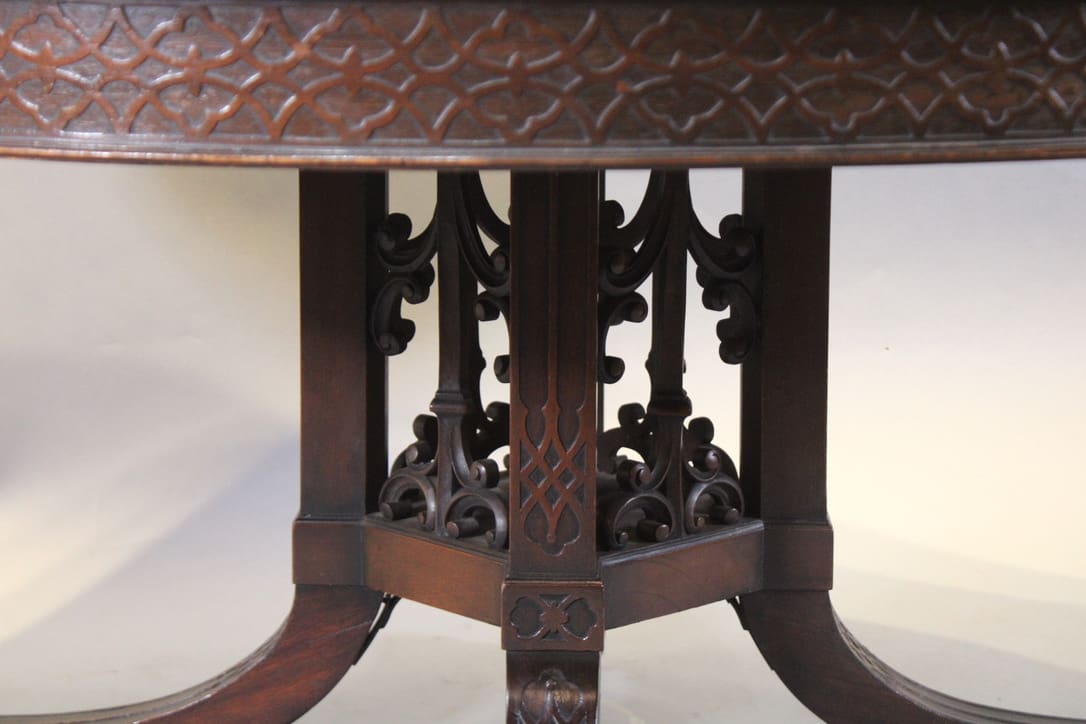 Rare Versatile 1920's Dining Room Table ( 5 ft round to over 10 ft long with leafs) - Image 3