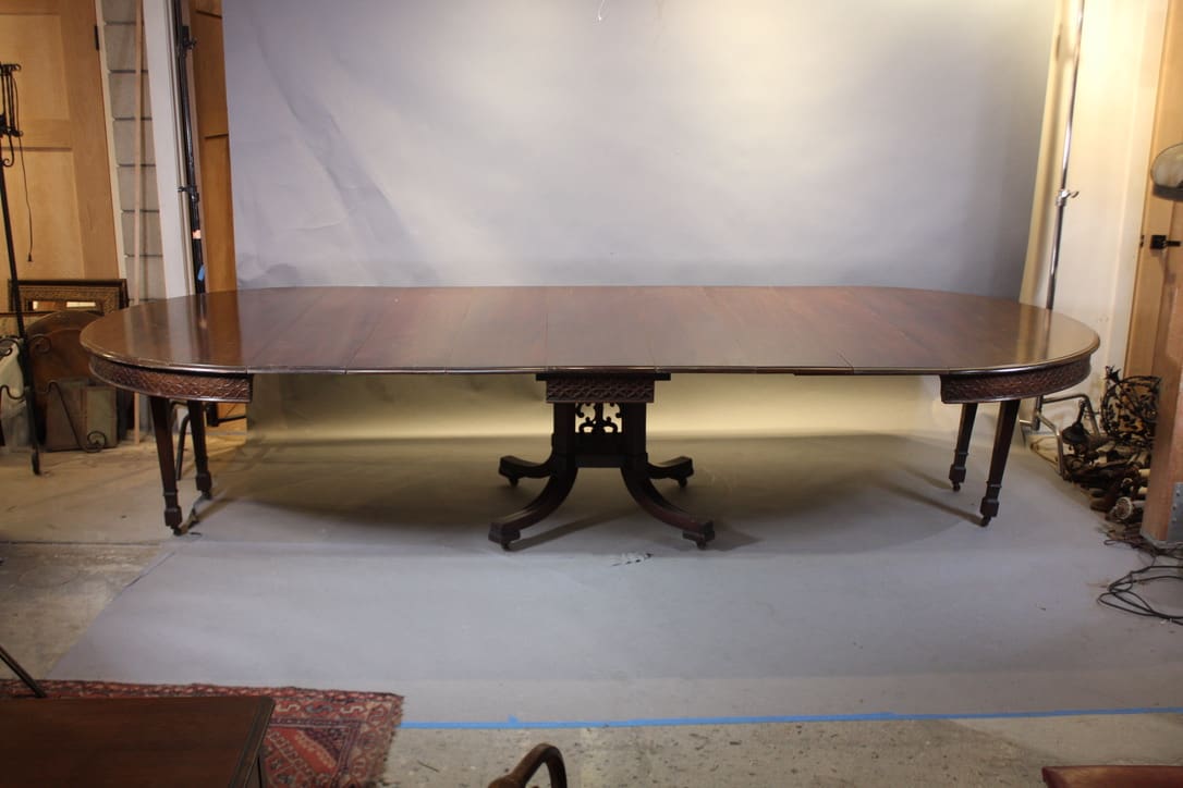 Rare Versatile 1920's Dining Room Table ( 5 ft round to over 10 ft long with leafs) - Image 5