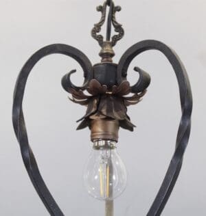 Graceful 1920's Pendant Iron and Brass
