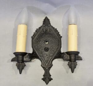 1 of 3 Double Sconce With Hammered Texture