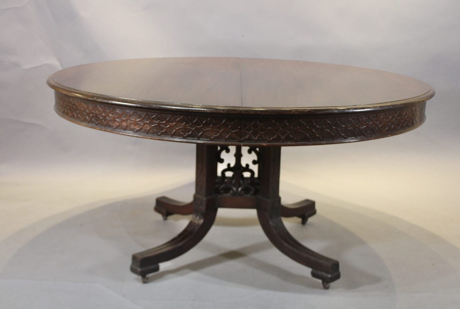 Rare Versatile 1920's Dining Room Table ( 5 ft round to over 10 ft long with leafs) - Image 2